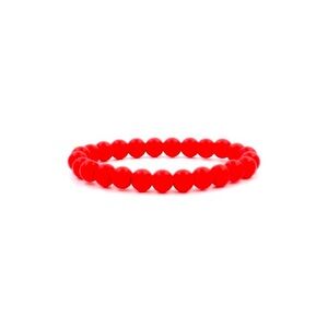 WATERPROOF SILICONE Red Rubber Beaded Stretchy Bracelet for Stacking 🔴🔴 UNISEX